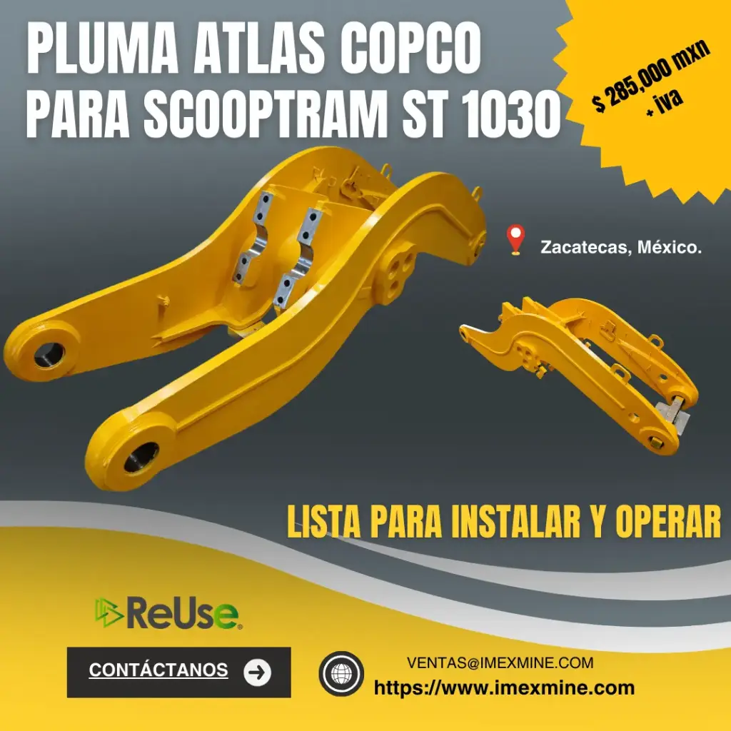 PLUMA ATLAS COPCO PARA SCOOPTRAM ST 1030